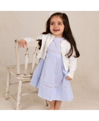 Girls' Diamond Pointelle Cropped Cardigan - Little Kid