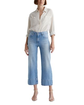 Saige Mid Rise Wide Leg Crop Jeans in Dana Point