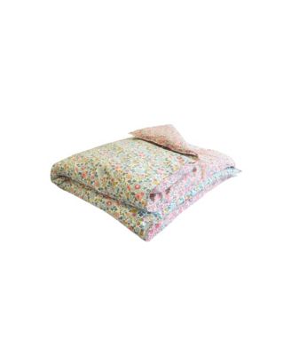  Liberty Fabric Betsy Grey &amp; Wiltshire Bud Print Heirloom Quilt, Queen
