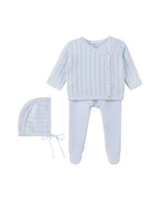 Unisex Pointelle Wrap Set with Hat - Baby