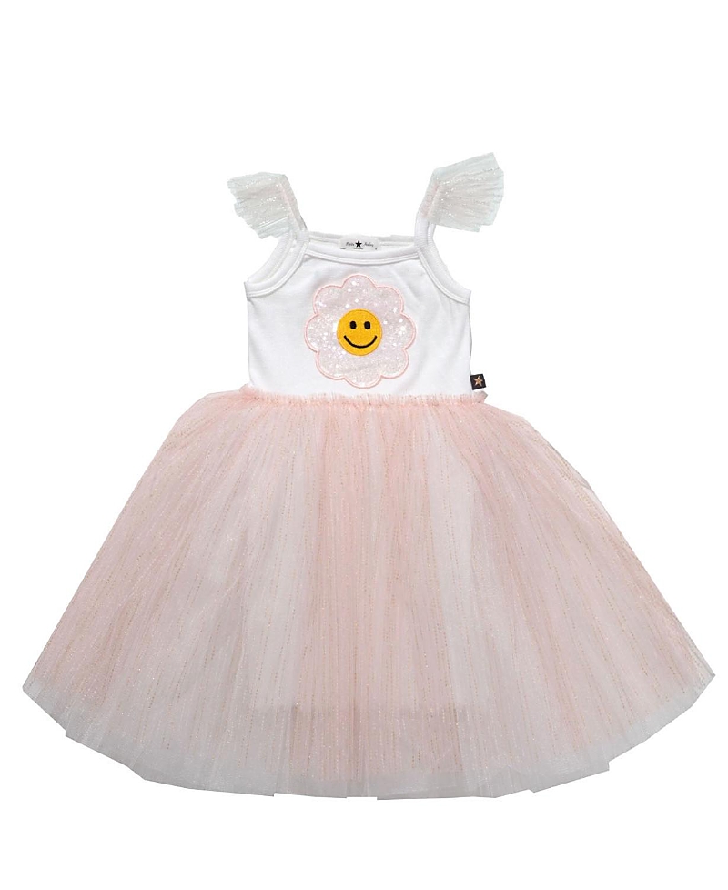 Petite Hailey Girls' Bailey Daisy Tutu Dress - Baby, Little Kid, Big Kid In White