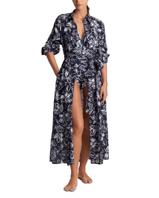 ralph lauren midi shirt dress Lauren Ralph Lauren Women's Point Collar Midi Shirt Dress - Inky Blue