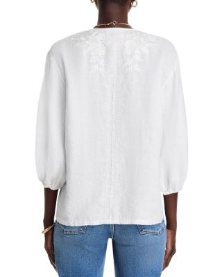 Split Neck Linen Blouse