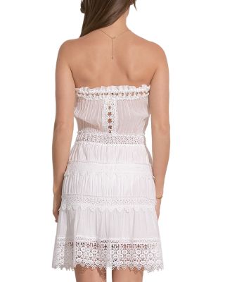 Strapless Crochet Trim Dress