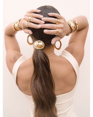 Liquid Lux Oval Hair Tie in Gold Tone