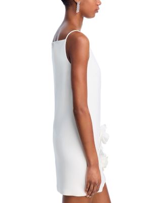 White Crepe Flower Mini Dress - Exclusive