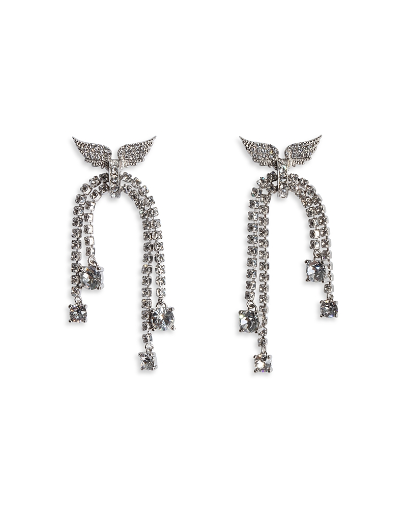 ZADIG & VOLTAIRE ROCK NODE DIAMANTE DROP EARRINGS