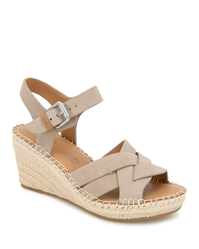 Gentle Souls By Kenneth Cole Caspian Wedge Sandal In Mushroom Nubuck