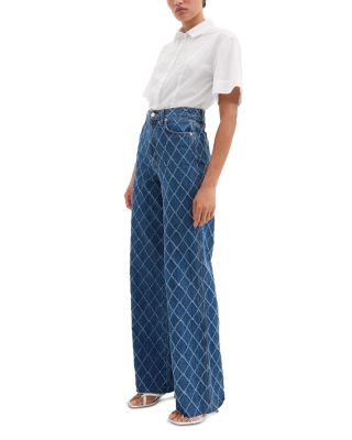 Taylor High Rise Wide Leg Jeans in Blue Diamond