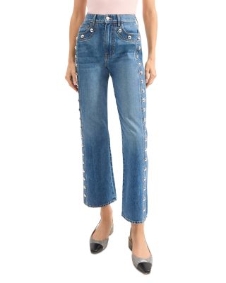 Veronica Beard - Dylan High Rise Ankle Straight Leg Jeans in Stoned Serendipity