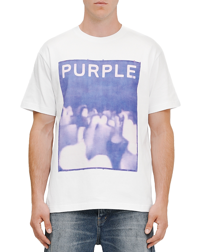 Purple Brand Heavyweight Cotton Jersey Graphic T-shirt In White