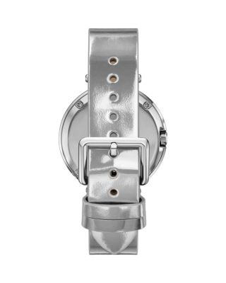 The Pierced Two Hand Silver Tone Stainless Steel Watch, 36mm