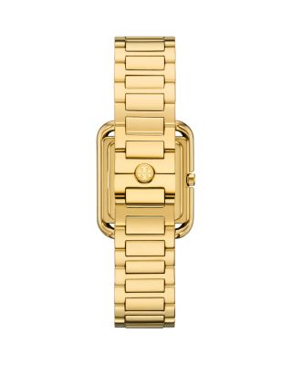 The Kira Square Three Hand Gold Tone Stainless Steel Watch, 24mm x 24mm