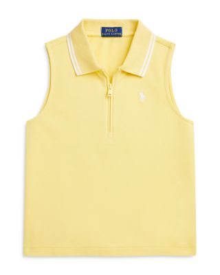 Ralph Lauren - Girls' Stretch Mesh Half Zip Boxy Polo Shirt - Big Kid