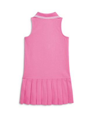knee length dresses for ladies Performance Mesh Polo Dress in White/Navy