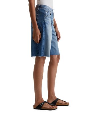 High Rise Denim Bermuda Shorts