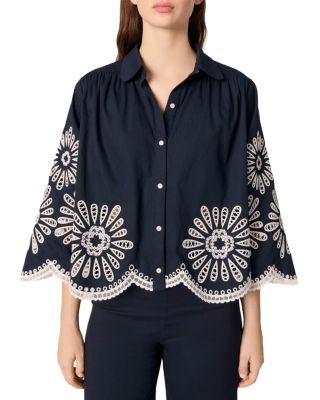 Maje - Crochet Detail Cropped Shirt