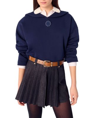 Embroidered Short Sweatshirt