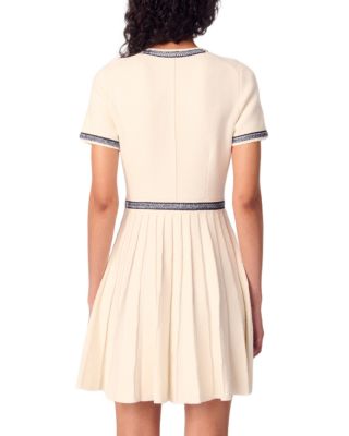 Pleated Knit Short Dress