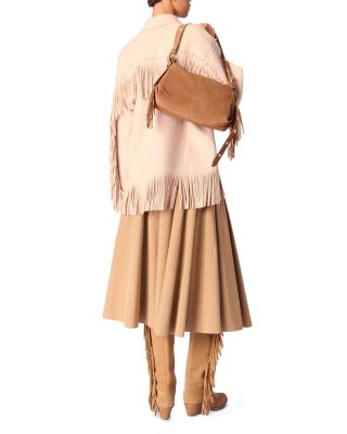 Double Breasted Fringed Coat 