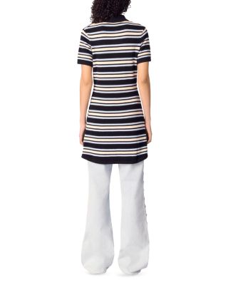 maje striped knit polo dress Maje Striped Knit Polo Dress