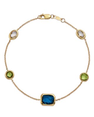 Bloomingdale's Fine Collection - Mixed Cut Multi Gemstone Bracelet in 14K Yellow Gold