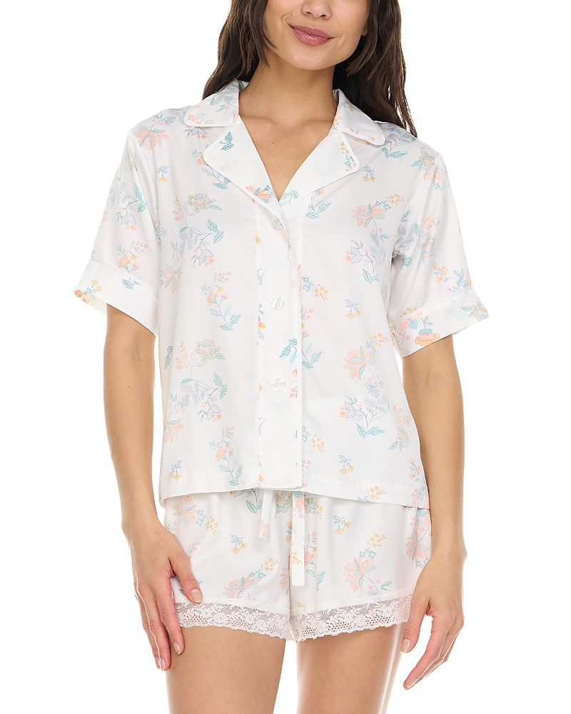 FLORA NIKROOZ SELENA PRINTED SATIN PAJAMA SET