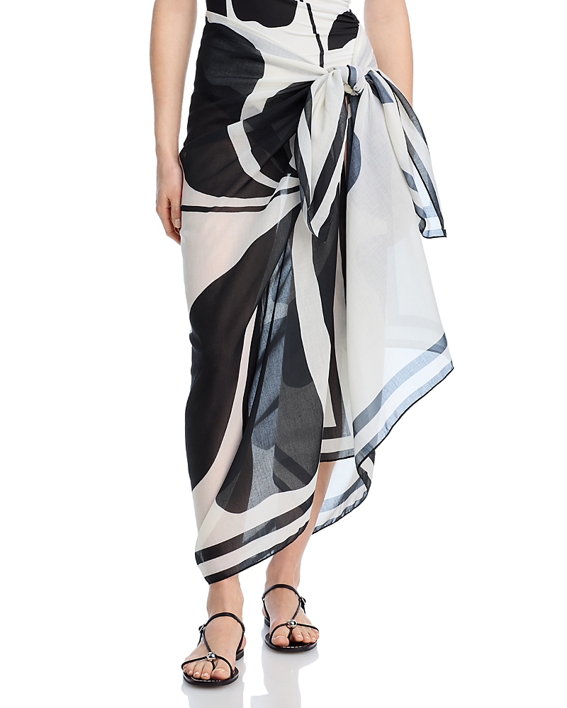 Cala De La Cruz Luana Sarong Swim Cover-up In Camelliabw