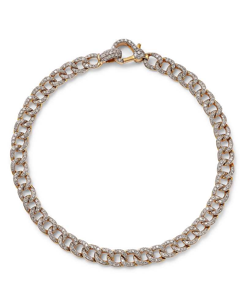 Bloomingdale's Fine Collection Pave Diamond Chain Link Bracelet In 14k Yellow Gold, 1.50 Ct. T. W. In Gold