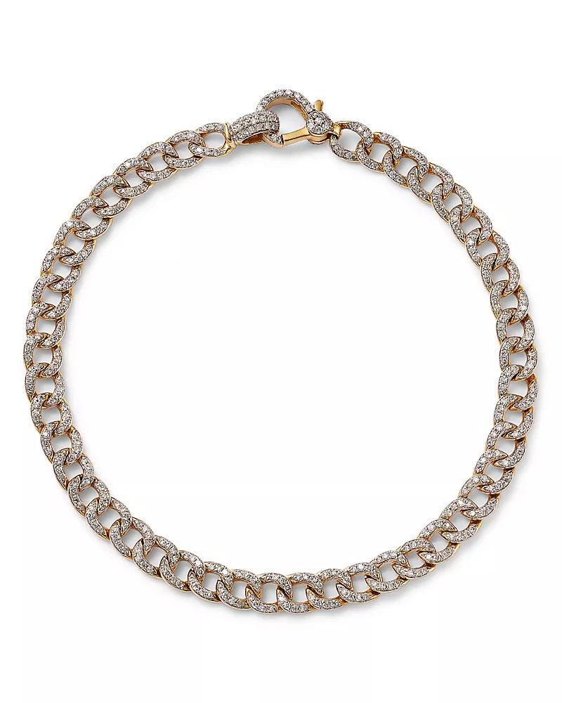 Bloomingdale's Fine Collection Pave Diamond Chain Link Bracelet in 14K Yellow Gold, 1.50 tcw