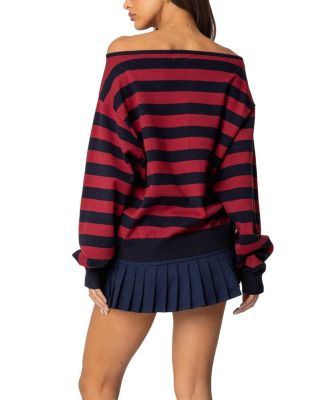 Sterling Striped Off Shoulder Sweater