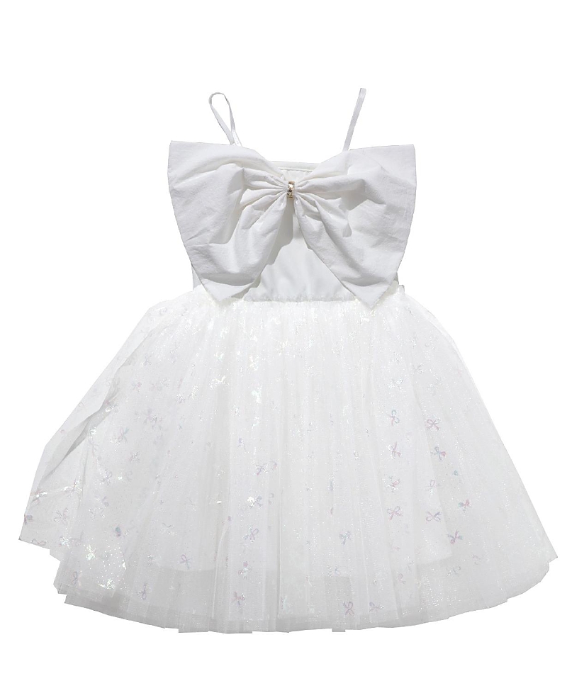 Petite Hailey Girls' Big Bow Tutu Dress - Baby, Little Kid, Big Kid In White