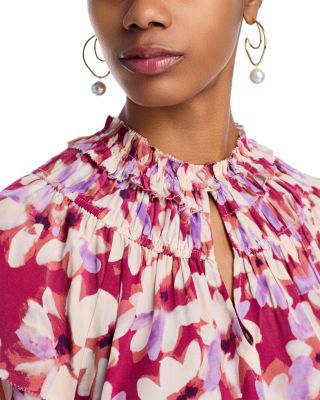 Kamila Printed Split Neck Top