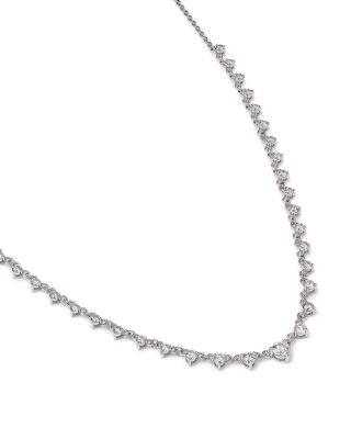 Diamond Prong Necklace in 14K White Gold, 2.25 tcw