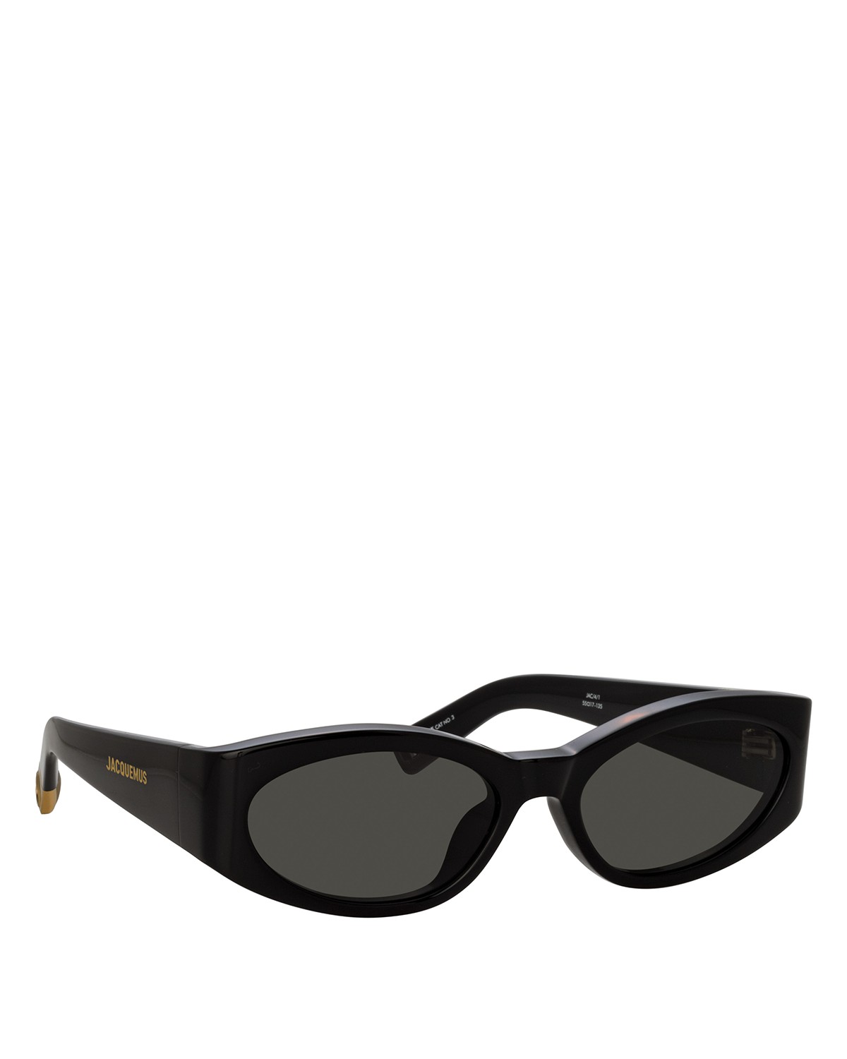 Jacquemus Ovalo Oval Sunglasses, 55mm in Black/Yellow
