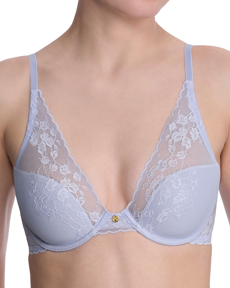 Natori Cherry Blossom Convertible Lace Bra In Blue