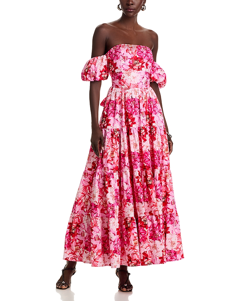 AQUA OFF-THE-SHOULDER MAXI DRESS - EXCLUSIVE