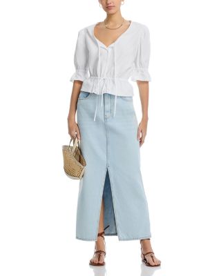 Stretch Poplin Elbow Sleeve Top