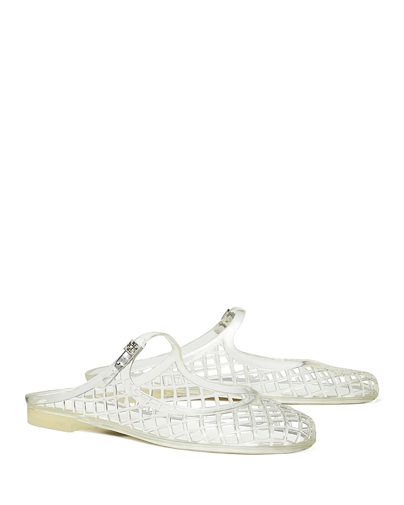 Tory Burch Metallic Sandals With Mesh Design In White