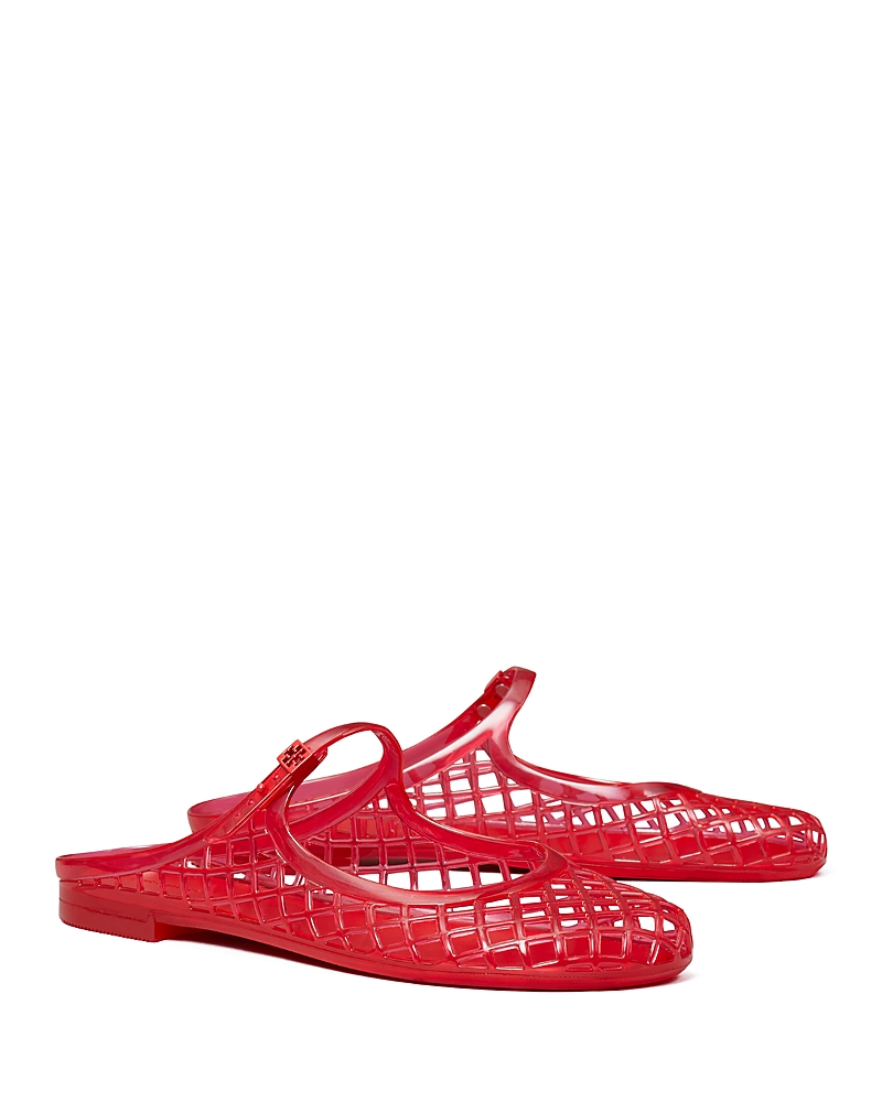 Shop Tory Burch Women's Mellow Mary Jane Jelly Flats In Red Volcano