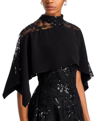 Sequin Lace Mock Neck Dress