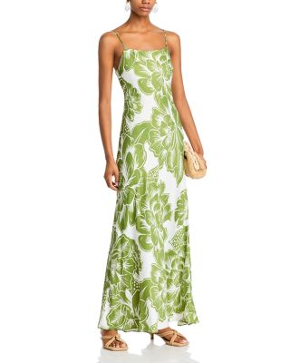 Chita Woodcut Green Maxi Dress - Exclusive