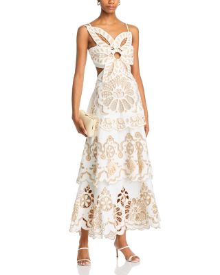 Off White Flower Richelie Dress - Exclusive