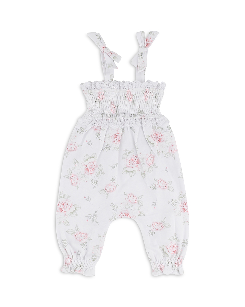 Miniclasix Girls' Smocked Floral Overalls - Baby In Multi