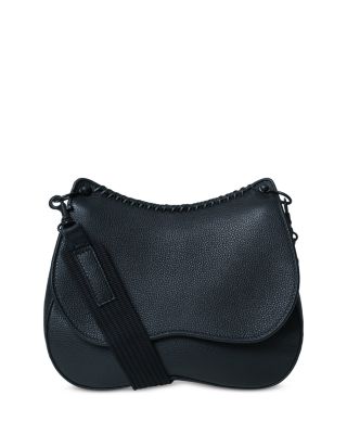 Medium Saddle Bag Black Grained Leather