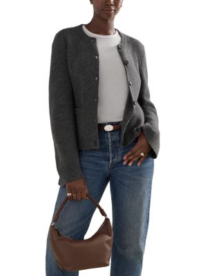 Cooper Wool Blend Crewneck Cardigan Sweater