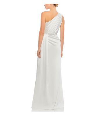 Ruched One Shoulder Gown