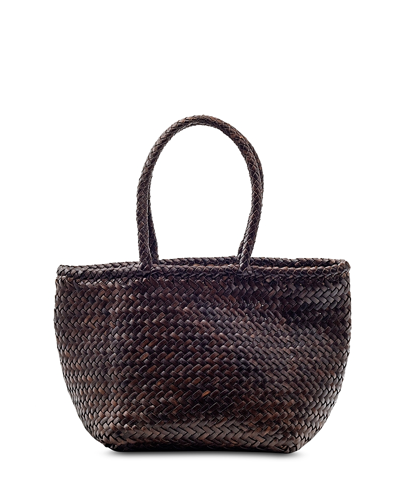 Dragon Diffusion Grace Small Leather Basket In Dark Brown