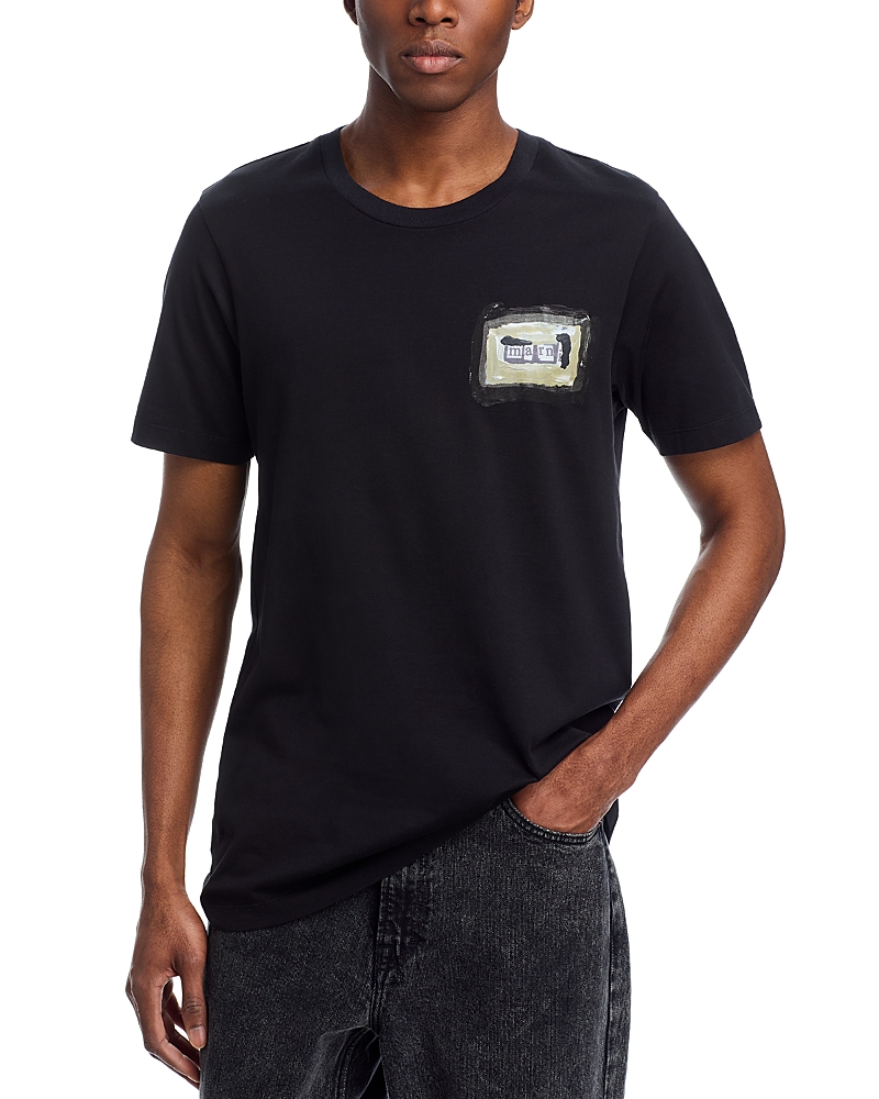 Marni Cotton Logo Graphic Tee In Black