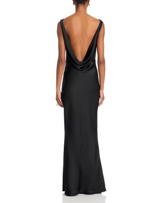 Sleeveless Low Back Draped Gown